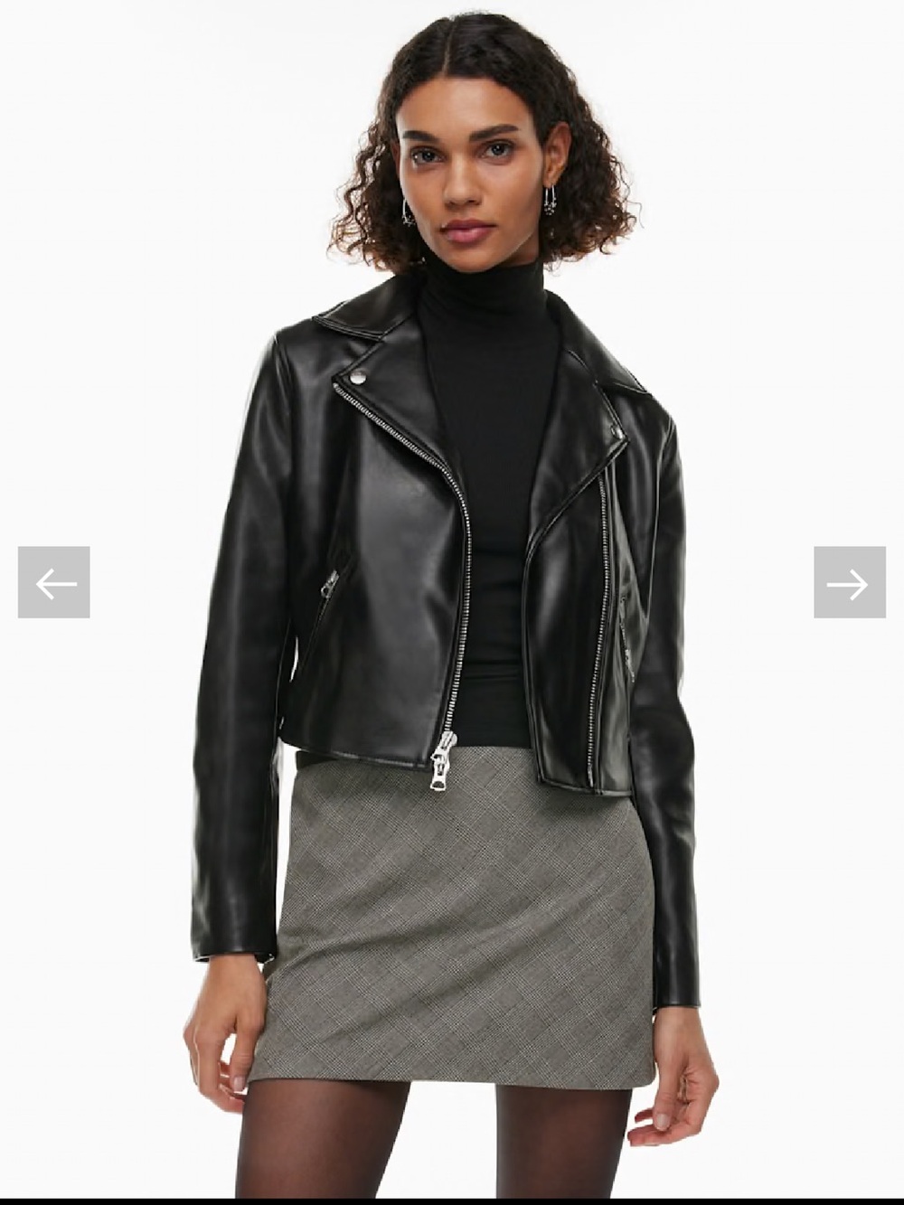 Aritzia Wilfred Black Faux Leather Moto Jacket - Women